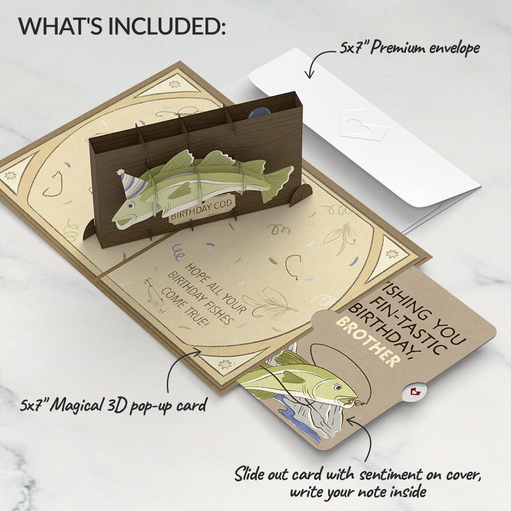 Birthday Cod Pop-Up Card and Sentiment Set for Brother