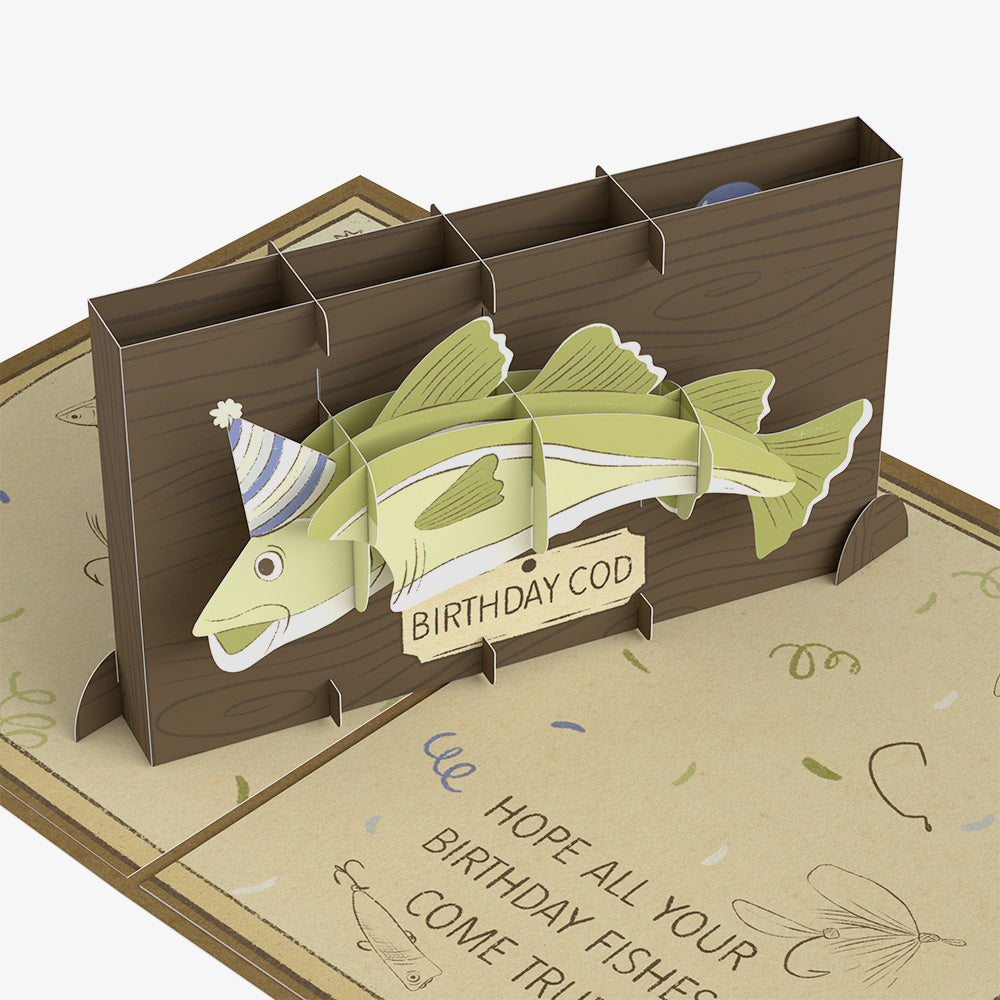 Birthday Cod Pop-Up Card and Sentiment Set for Grandfather