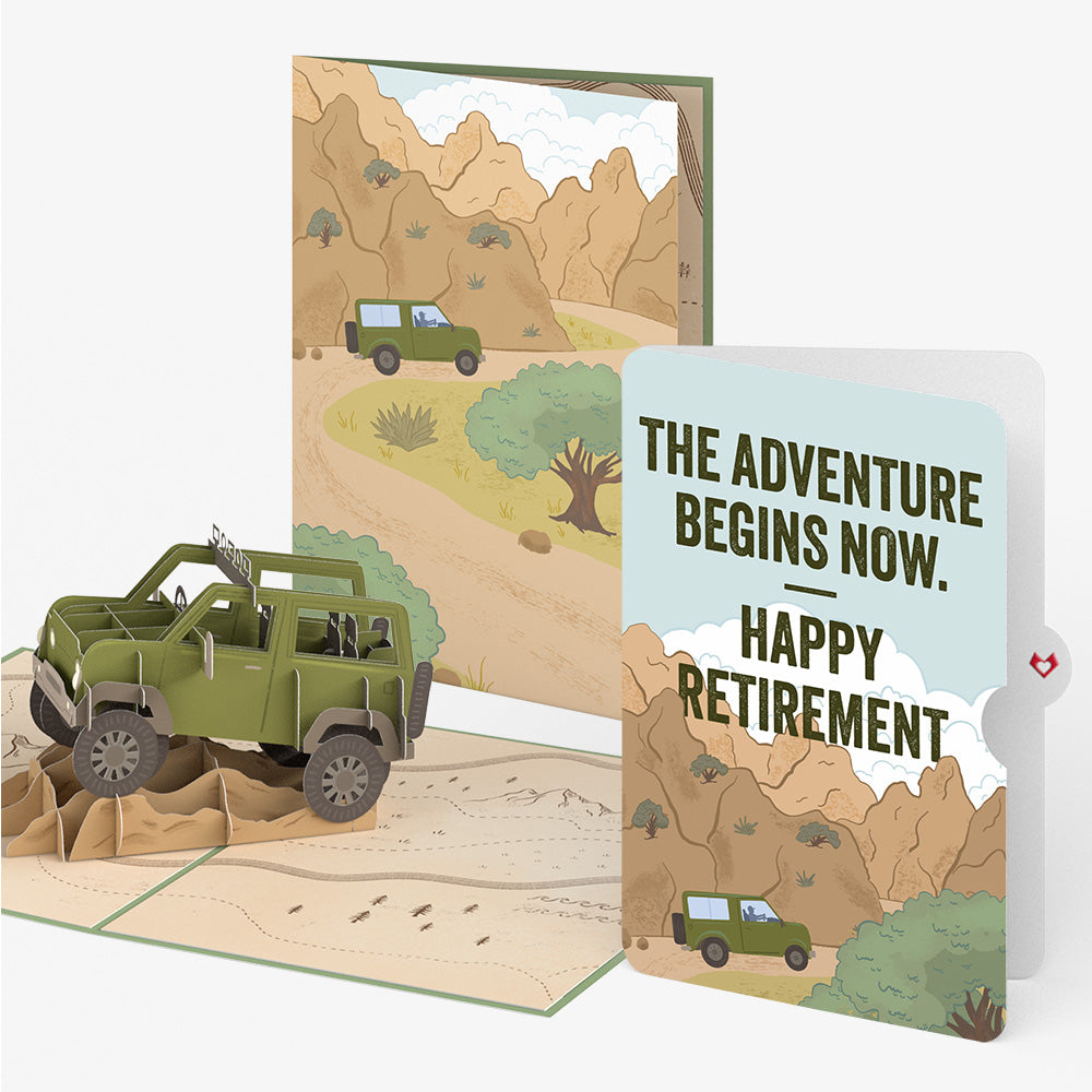 Off-Road Adventure Retirement Pop-Up Card and Sentiment Set