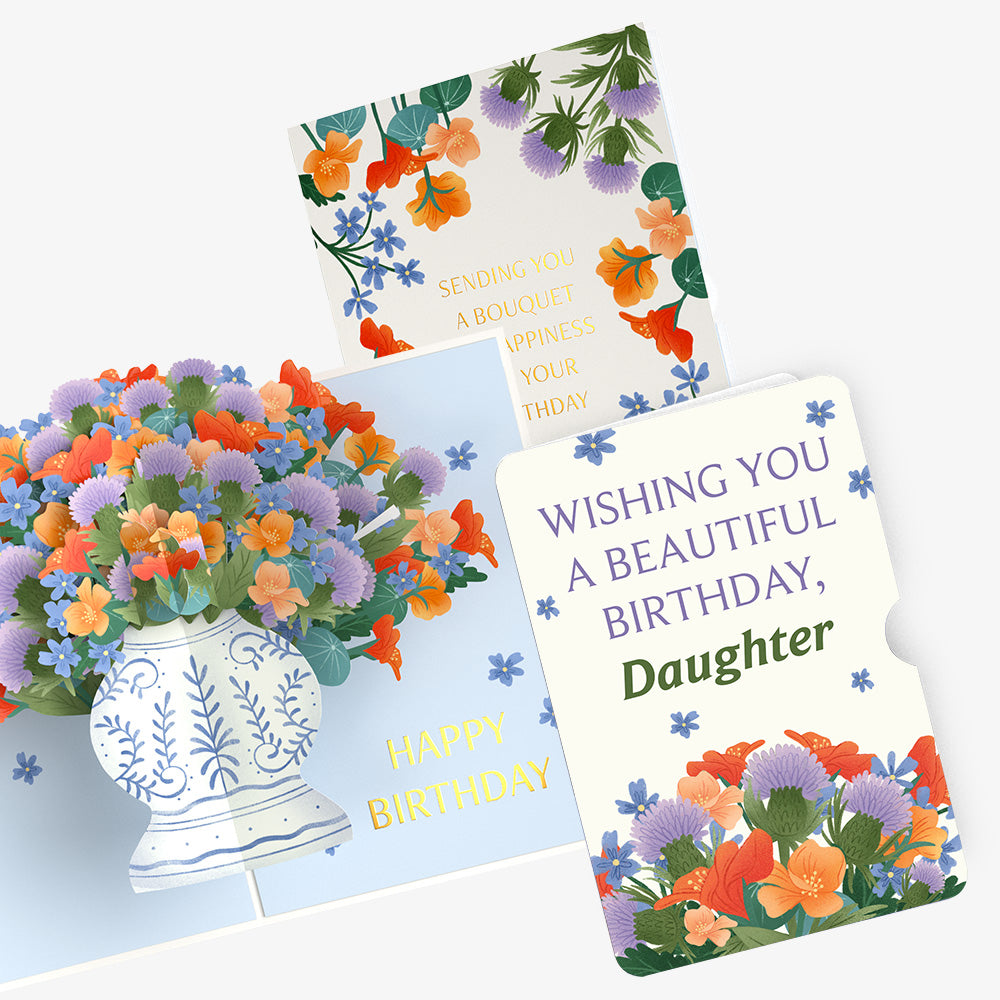 Birthday Bouquet of Happiness Pop-Up Card and Sentiment Set for Daughter
