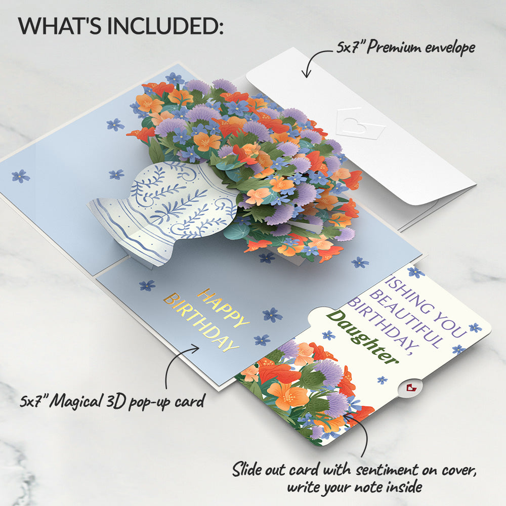 Birthday Bouquet of Happiness Pop-Up Card and Sentiment Set for Daughter