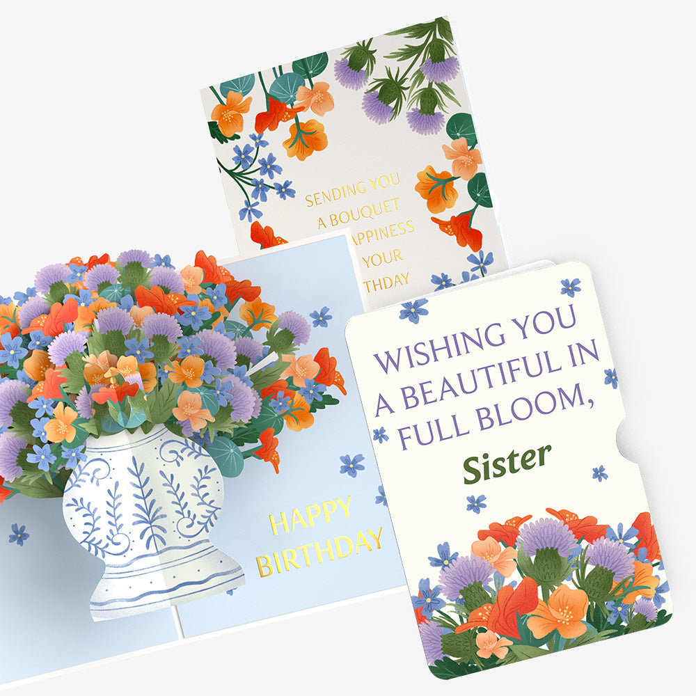 Birthday Bouquet of Happiness Pop-Up Card and Sentiment Set for Sister