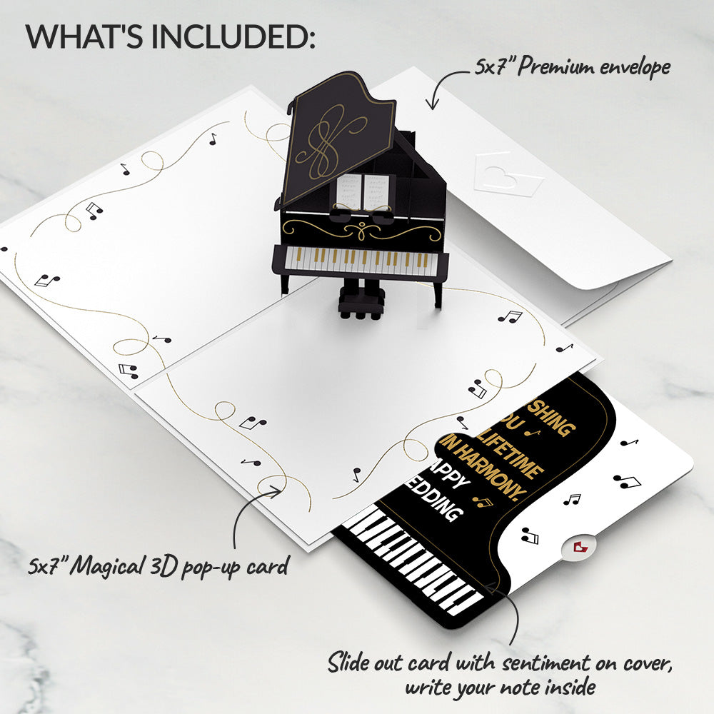 Just a Note Piano Weddings Pop-Up Card and Sentiment Set