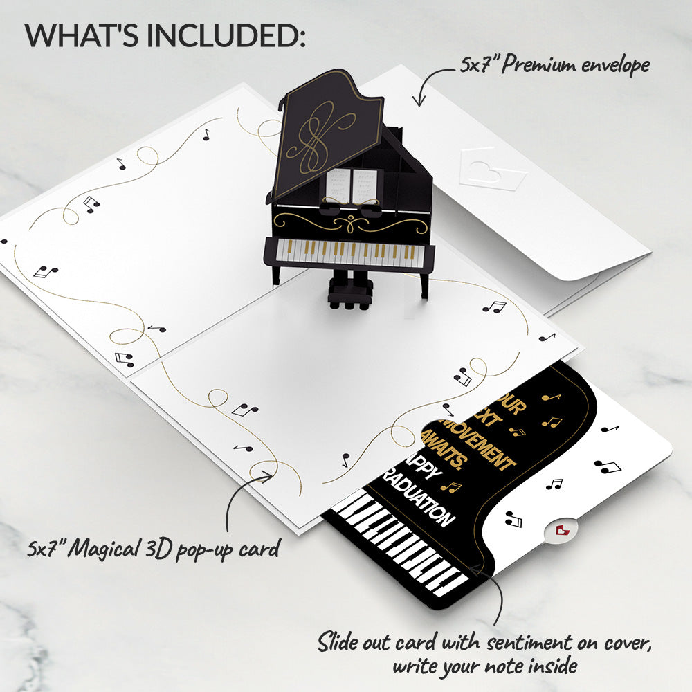 Just a Note Piano Graduations Pop-Up Card and Sentiment Set
