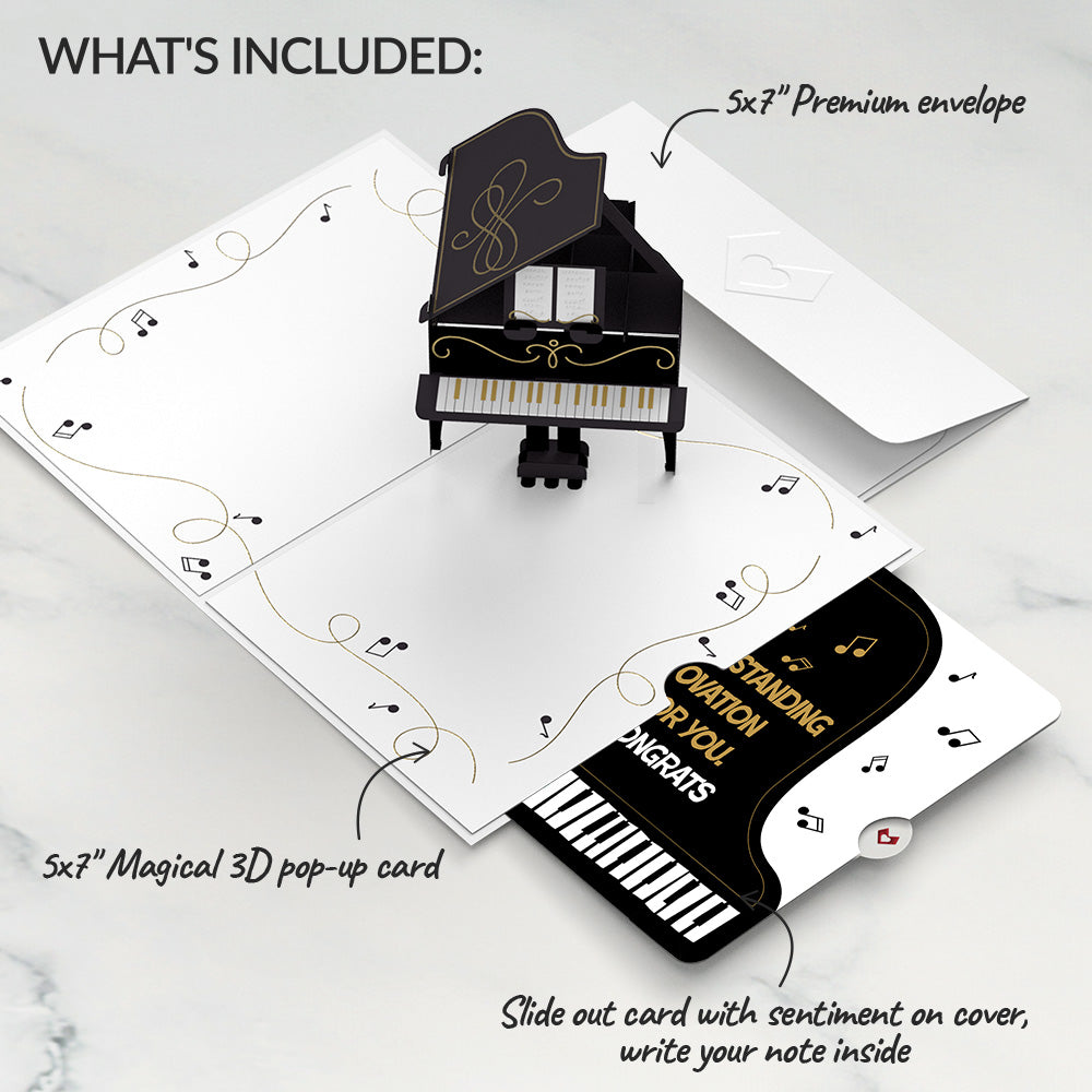 Just a Note Piano Congratulations Pop-Up Card and Sentiment Set