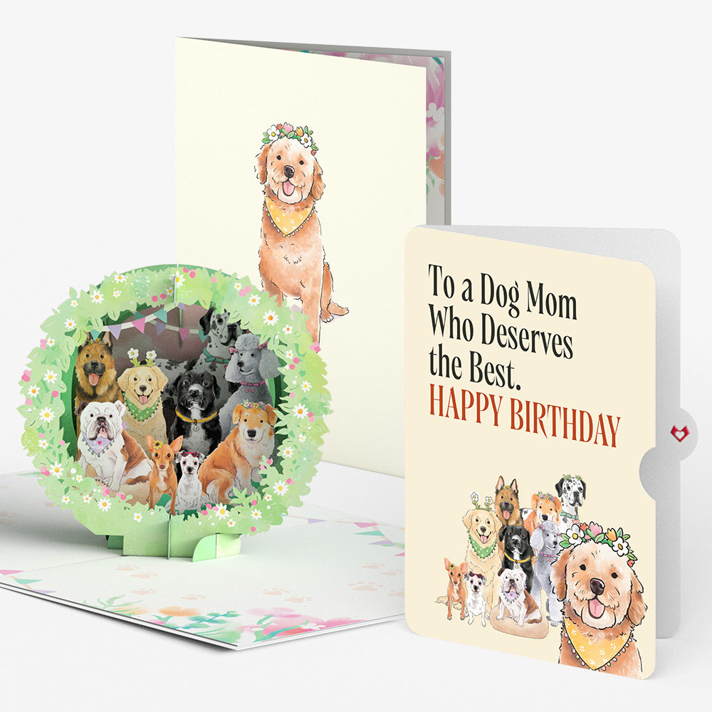 Dog Mom Birthday Pop-Up Card and Sentiment Set