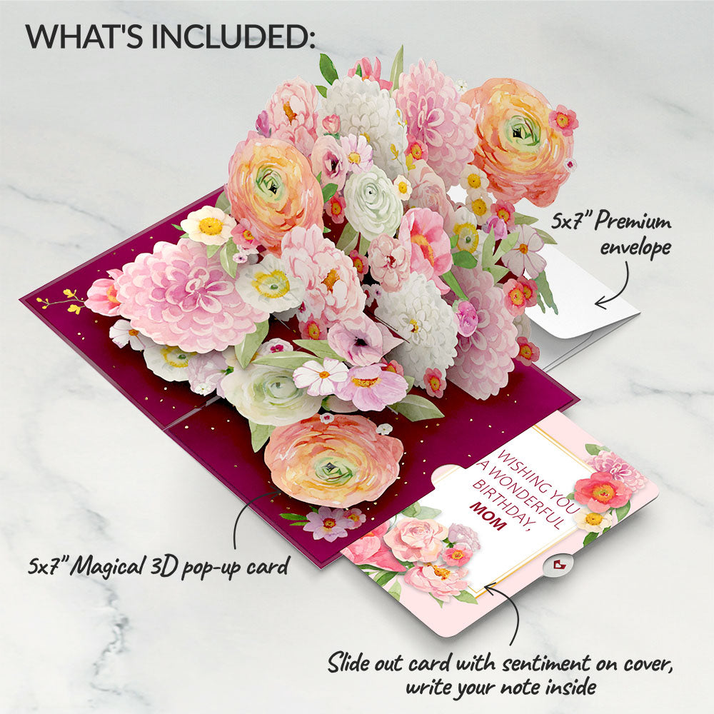Blush Blooms Birthday Pop-Up Card and Sentiment Set for Mom