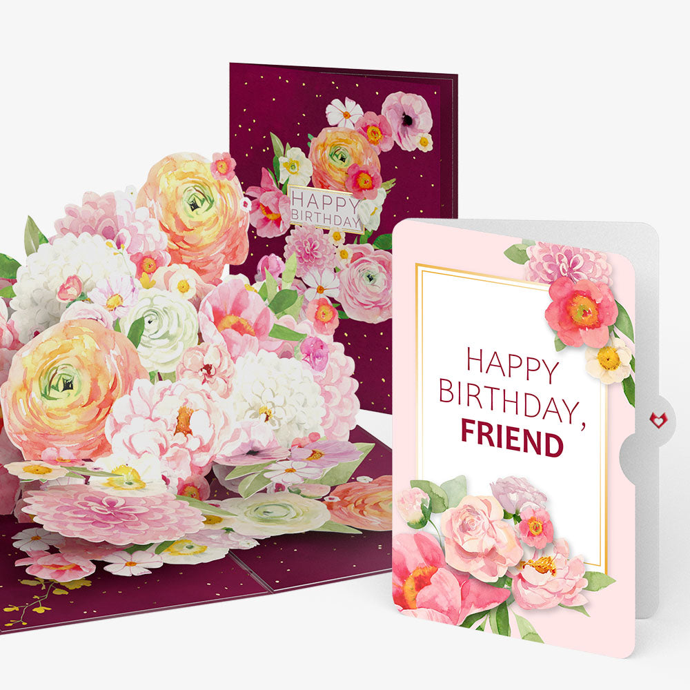 Blush Blooms Birthday Pop-Up Card and Sentiment Set for Friend
