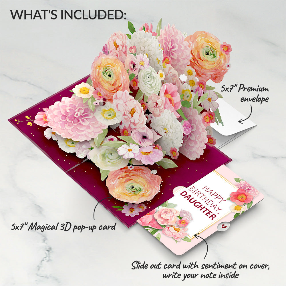 Blush Blooms Birthday Pop-Up Card and Sentiment Set for Daughter