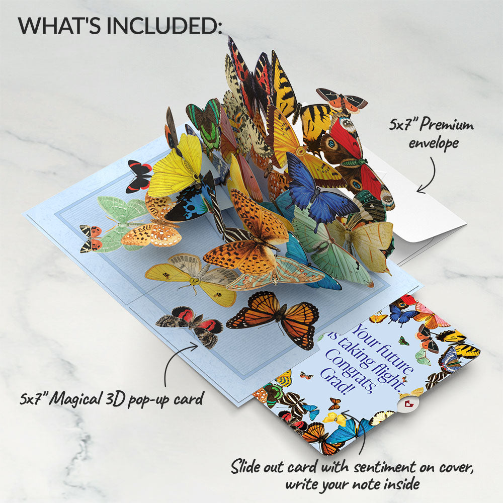 Butterflies in Flight Graduations Pop-Up Card and Sentiment Set