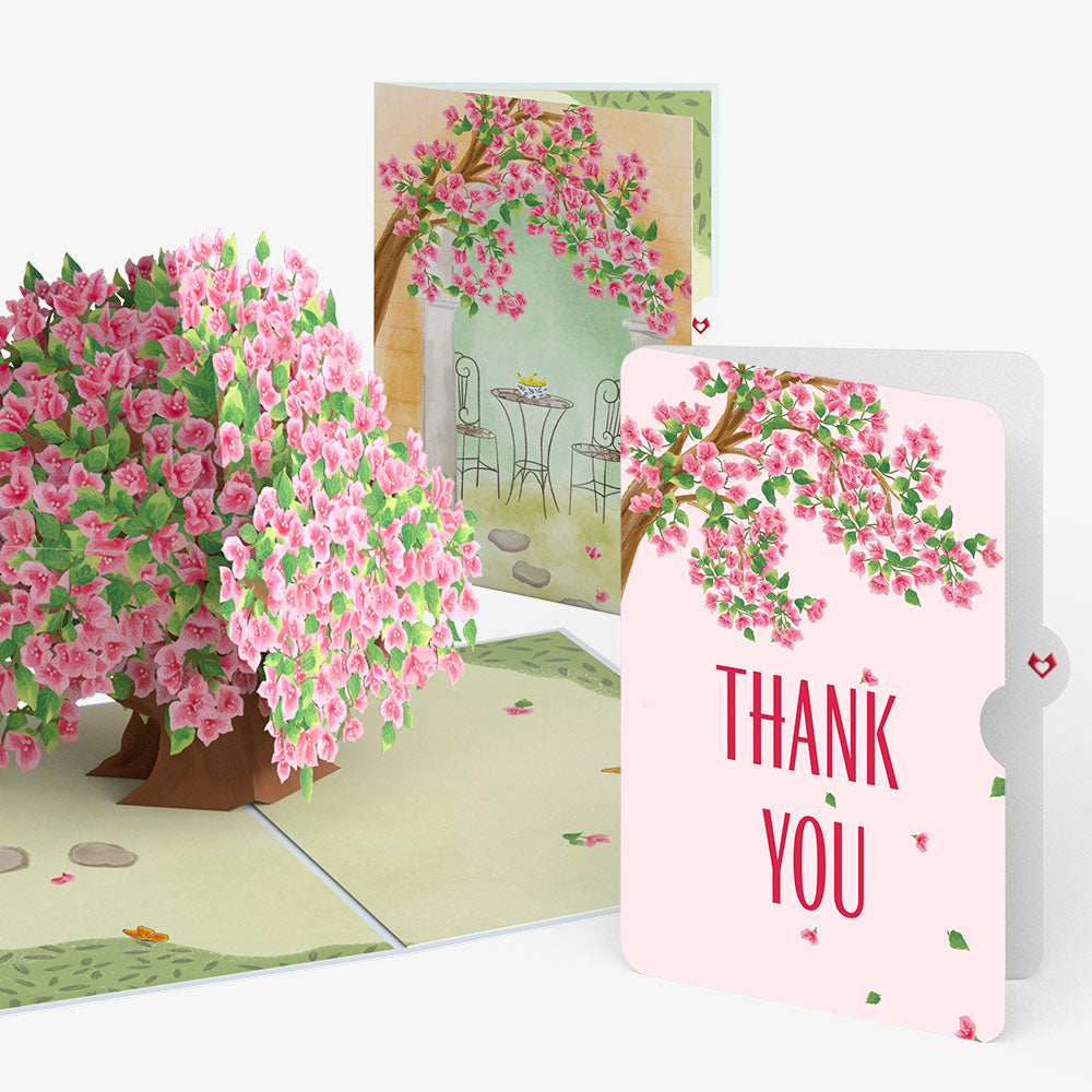 Bougainvillea Garden Thank You Pop-Up Card and Sentiment Set