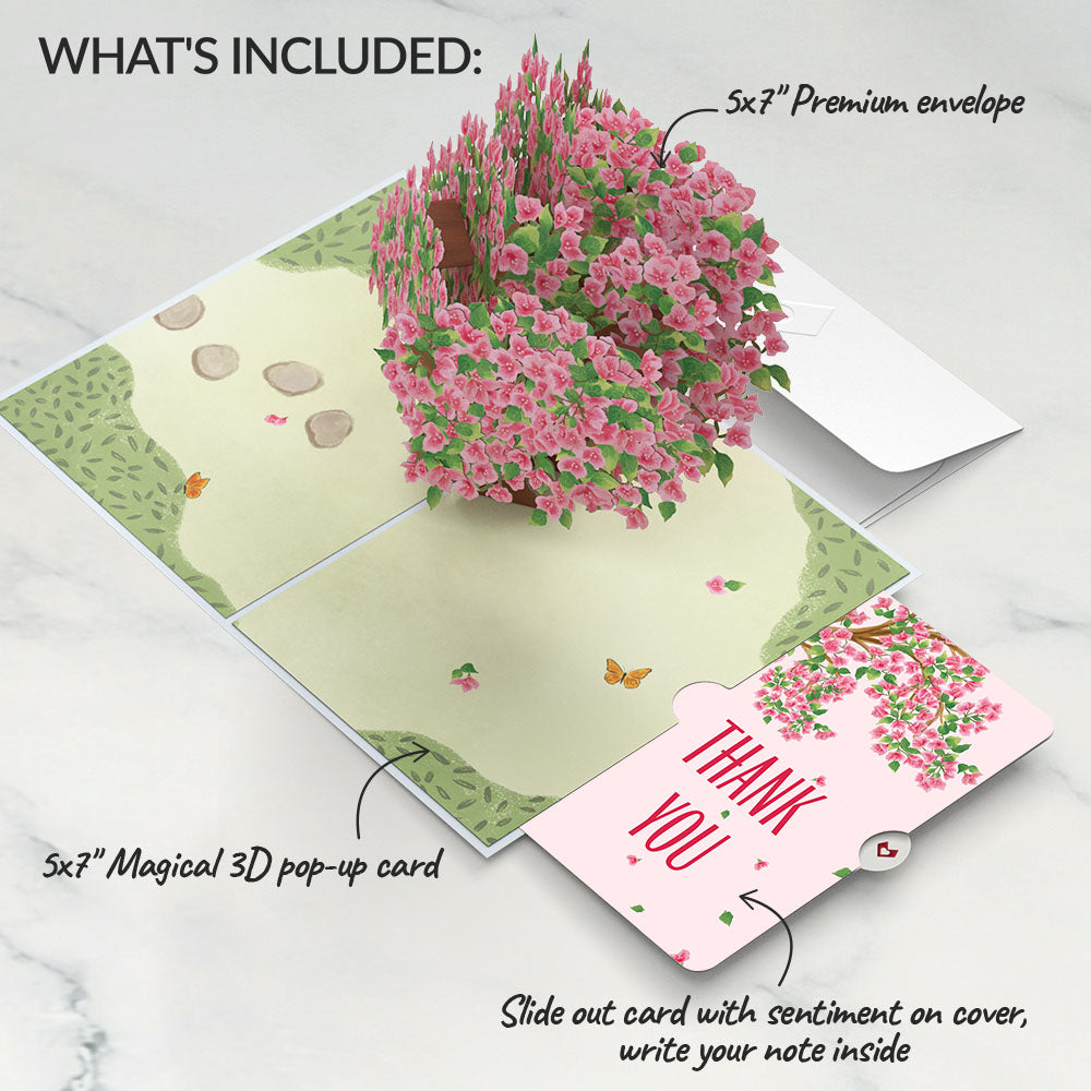 Bougainvillea Garden Thank You Pop-Up Card and Sentiment Set