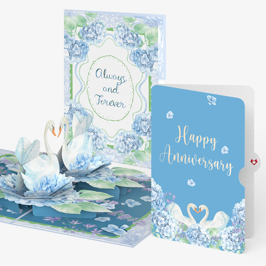 Always and Forever Swans Anniversary Pop-Up Card and Sentiment Set