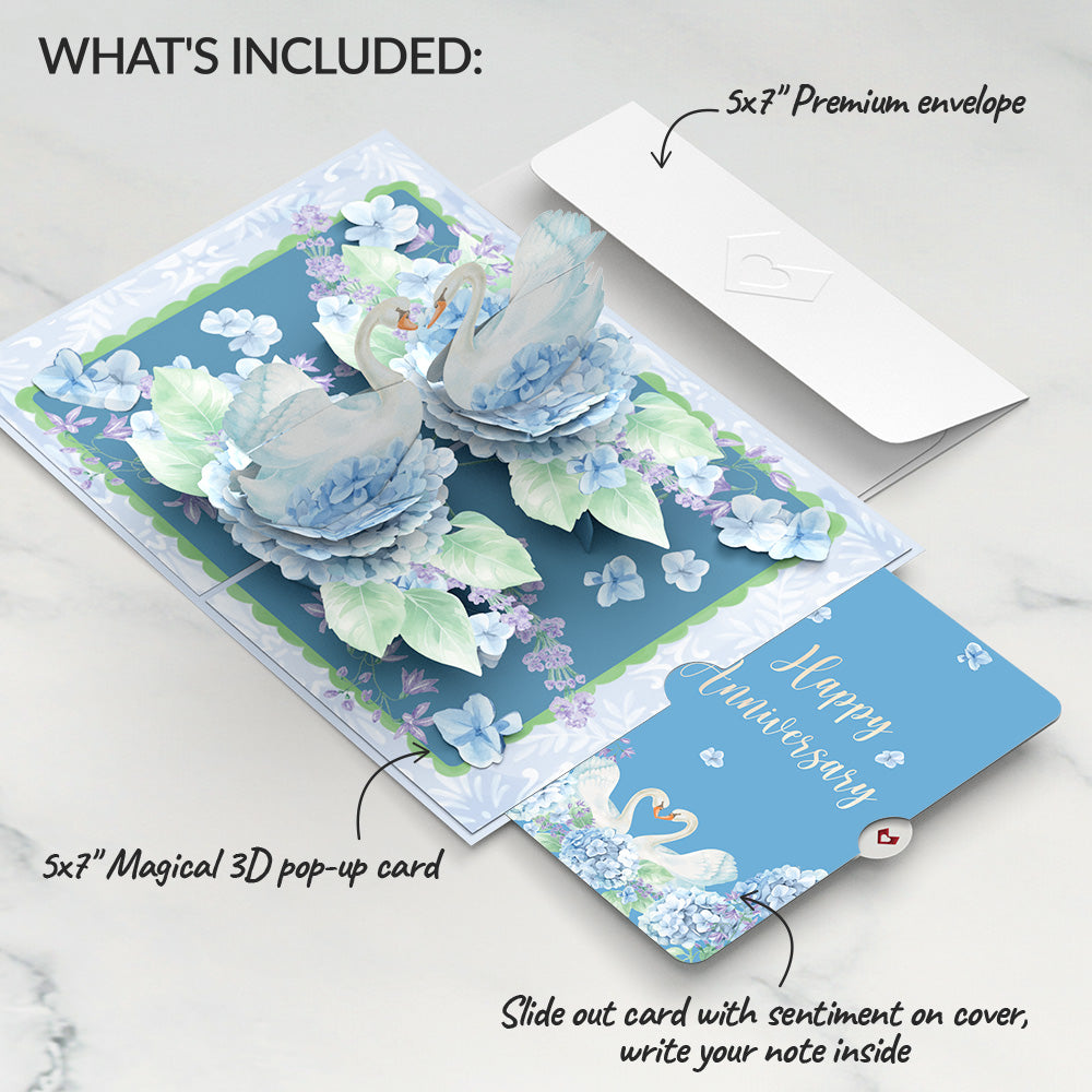 Always and Forever Swans Anniversary Pop-Up Card and Sentiment Set