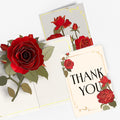 Elegant Red Rose Thank You Pop-Up Card and Sentiment Set