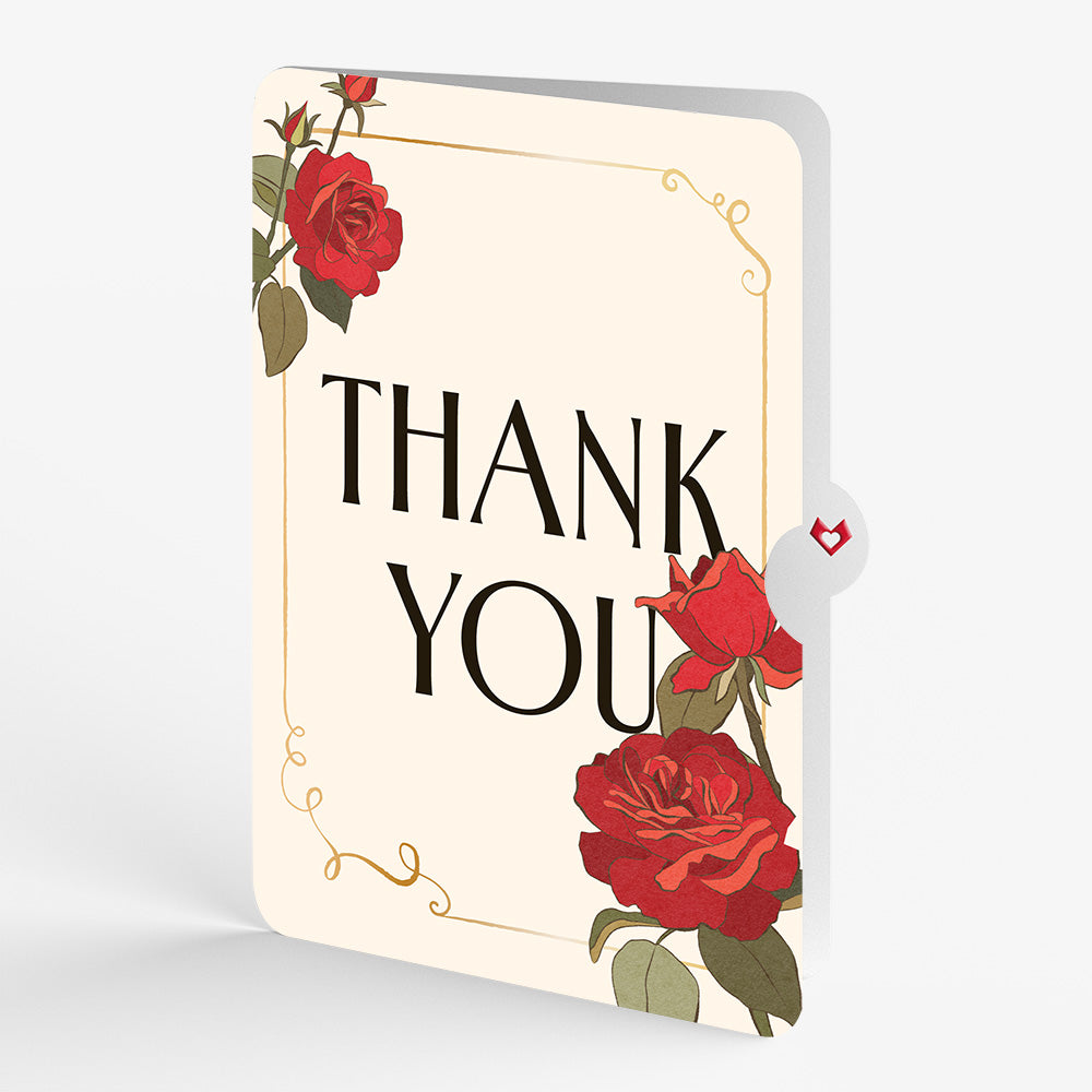 Elegant Red Rose Thank You Pop-Up Card and Sentiment Set
