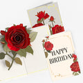 Elegant Red Rose Birthday Pop-Up Card and Sentiment Set