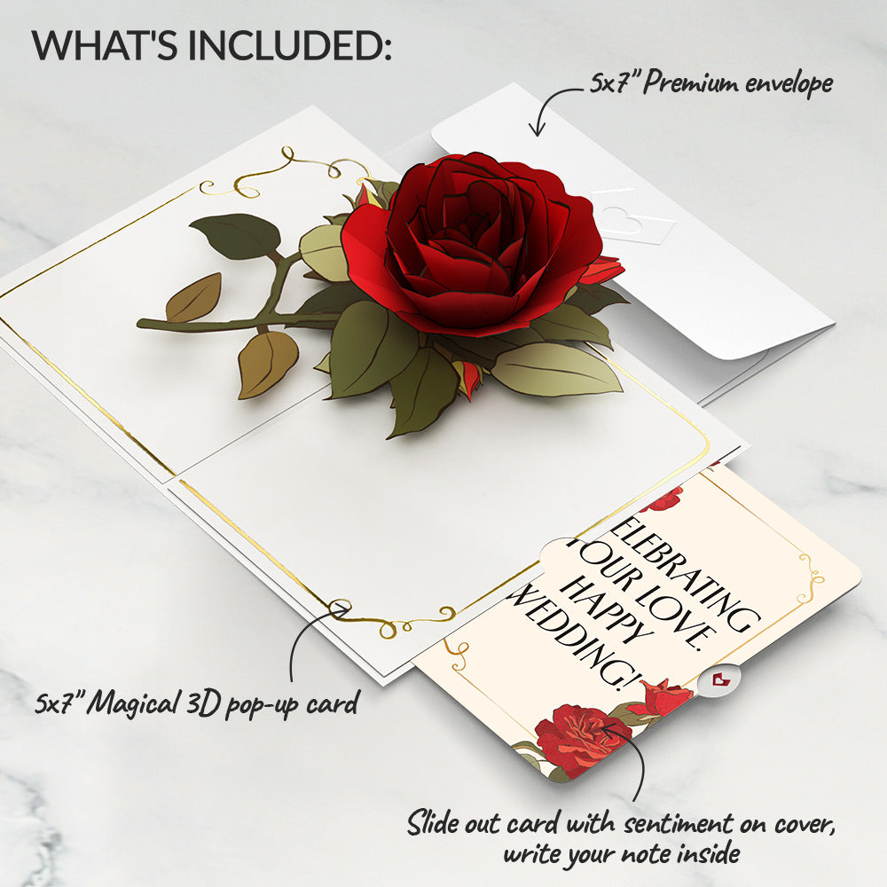 Elegant Red Rose Weddings Pop-Up Card and Sentiment Set