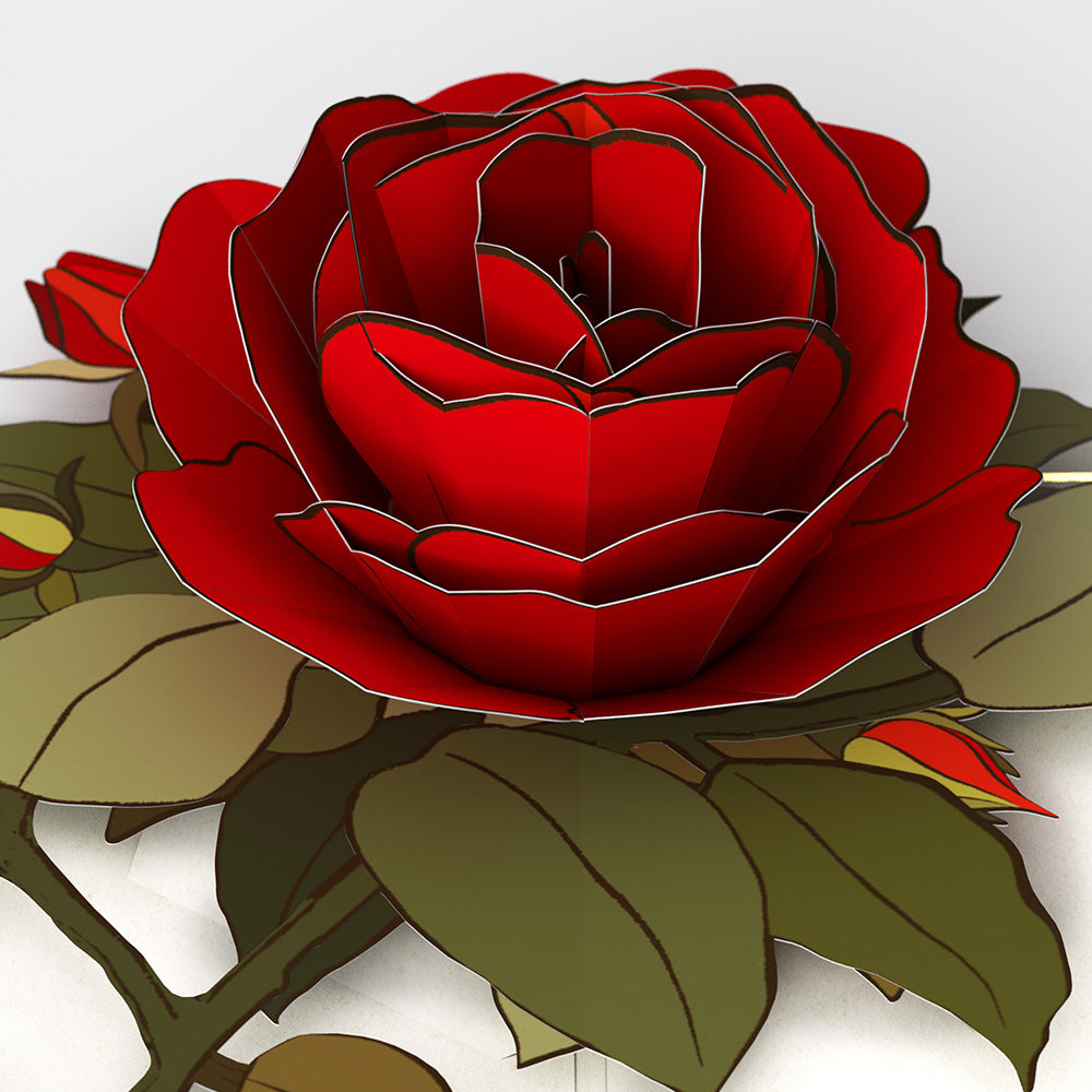 Elegant Red Rose Anniversary Pop-Up Card and Sentiment Set