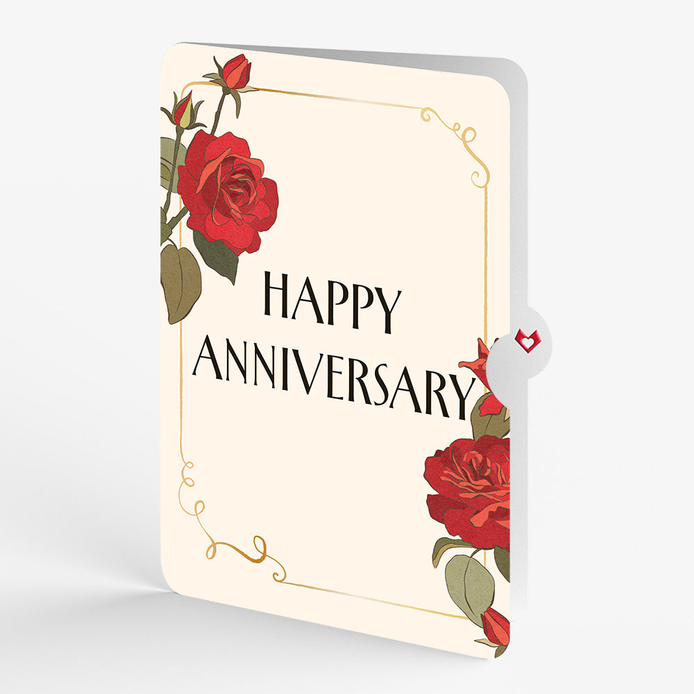 Elegant Red Rose Anniversary Pop-Up Card and Sentiment Set