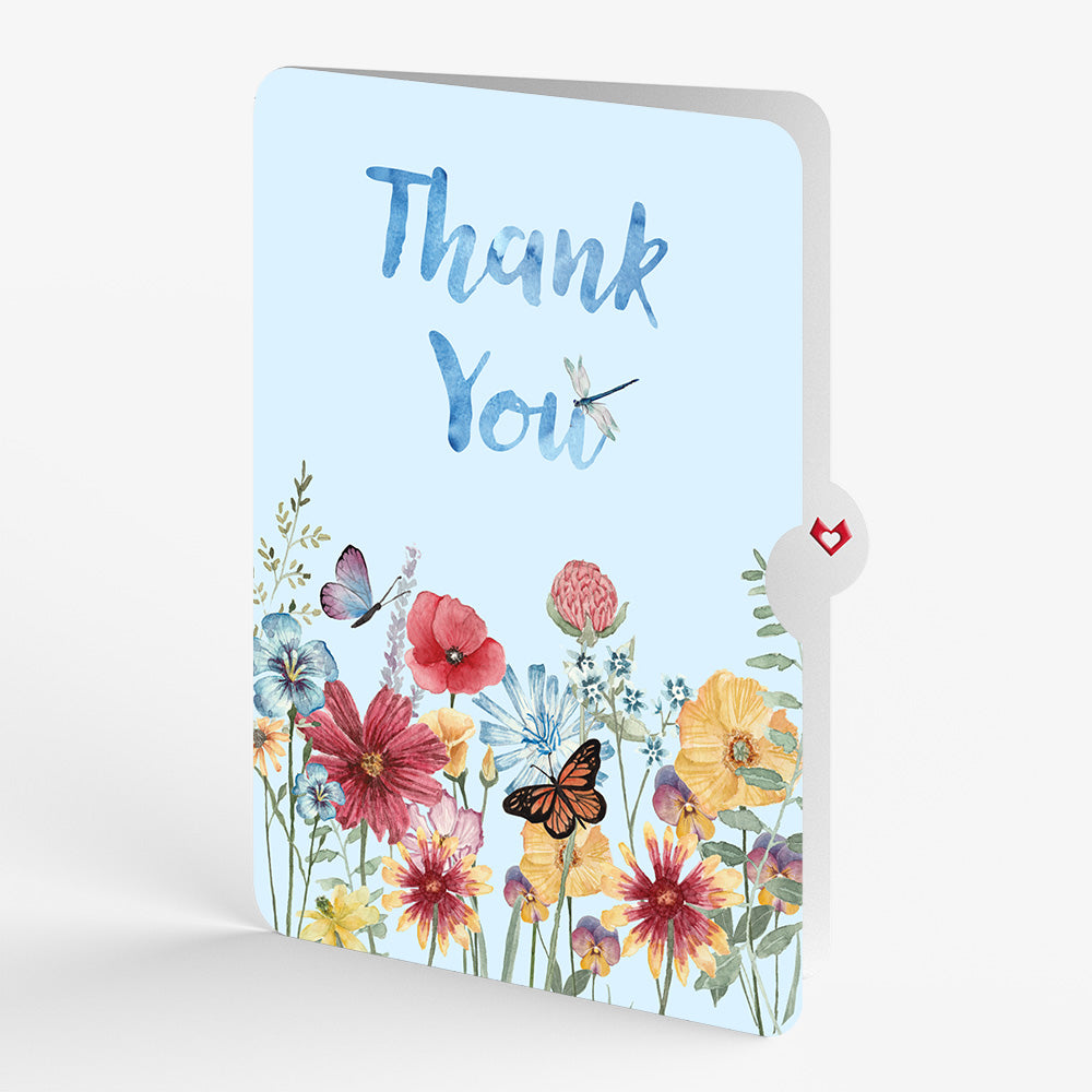 Wild Flowers Jar Thank You Pop-Up Card and Sentiment Set