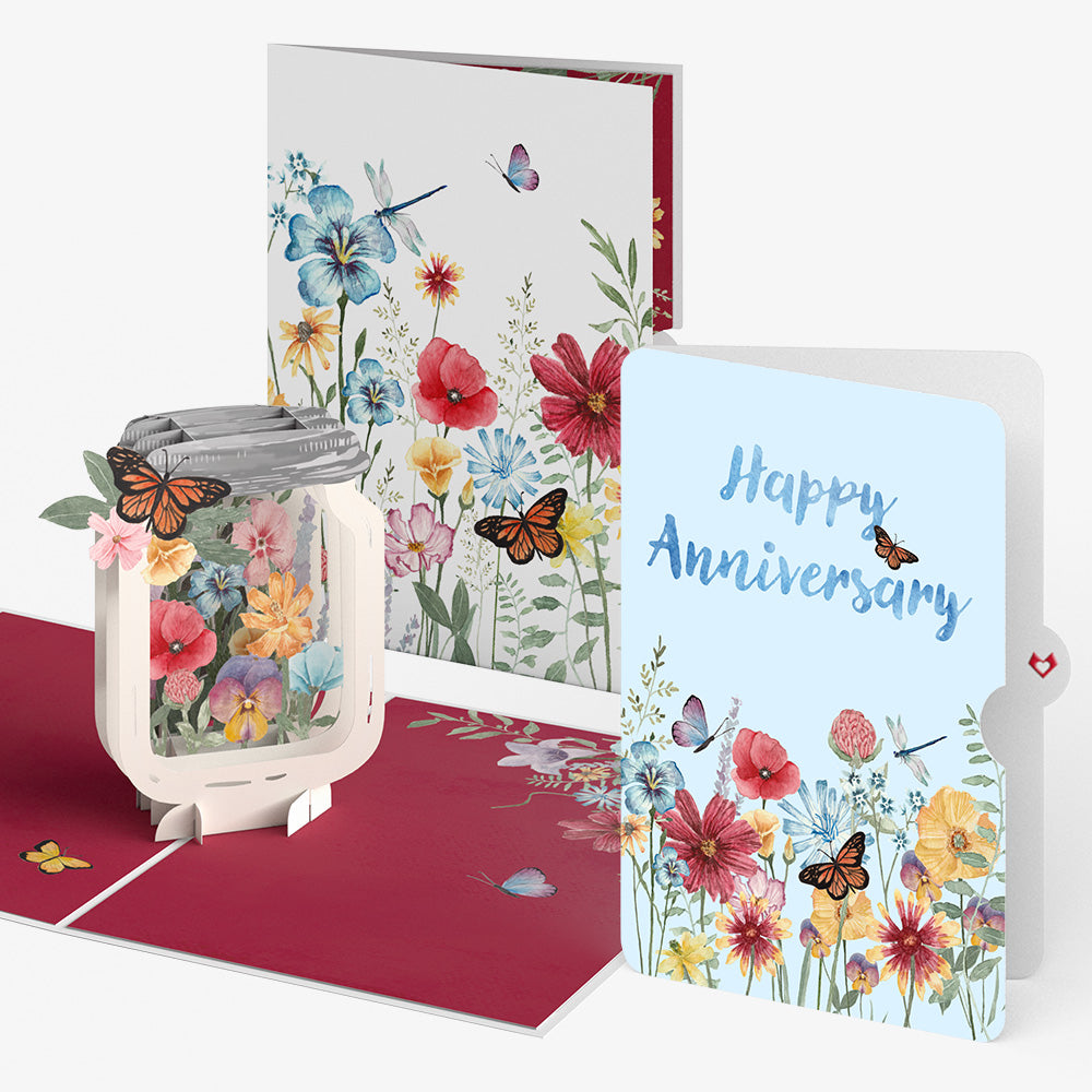 Wild Flowers Jar Anniversary Pop-Up Card and Sentiment Set