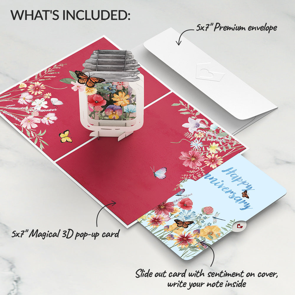 Wild Flowers Jar Anniversary Pop-Up Card and Sentiment Set