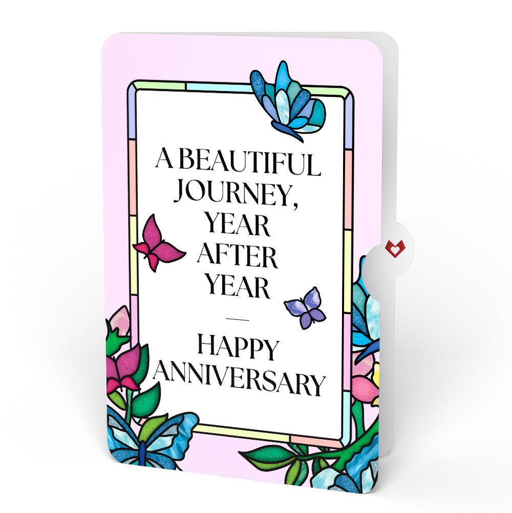 Joy Takes Flight Butterfly Anniversary Suncatcher Card and Sentiment Set