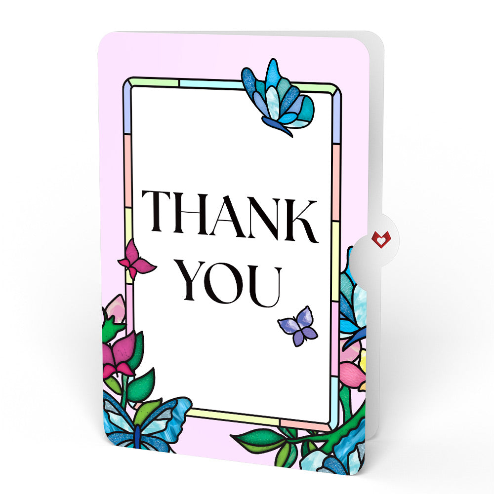 Joy Takes Flight Butterfly Thank You Suncatcher Card and Sentiment Set