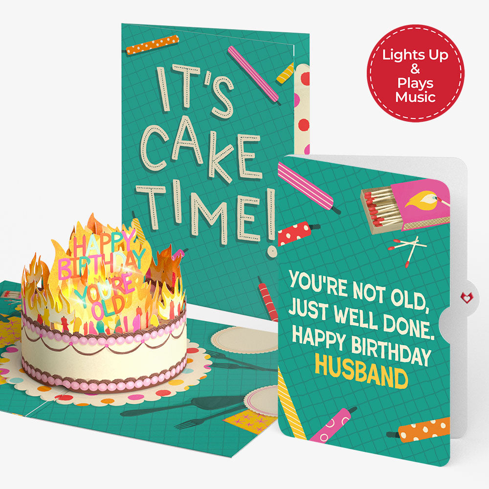Too Many Candles Birthday Music and Lights Pop-Up Card and Sentiment Set for Husband