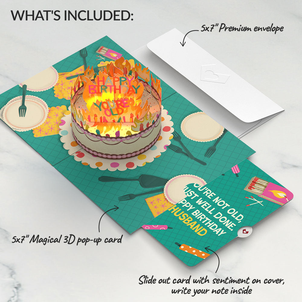 Too Many Candles Birthday Music and Lights Pop-Up Card and Sentiment Set for Husband
