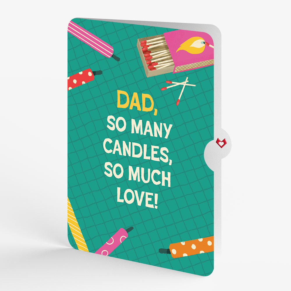 Too Many Candles Birthday Music and Lights Pop-Up Card and Sentiment Set for Dad