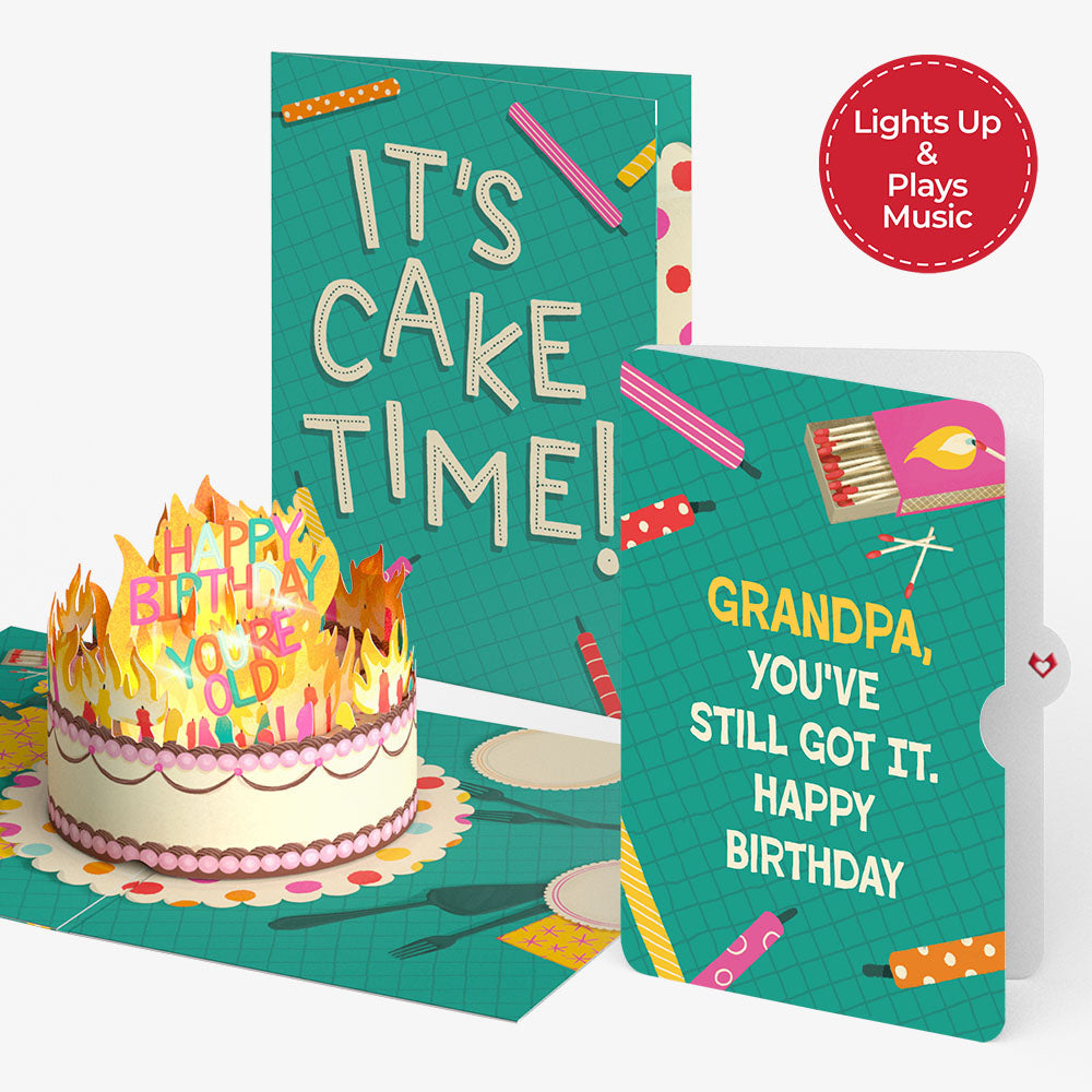 Too Many Candles Birthday Music and Lights Pop-Up Card and Sentiment Set for Grandfather