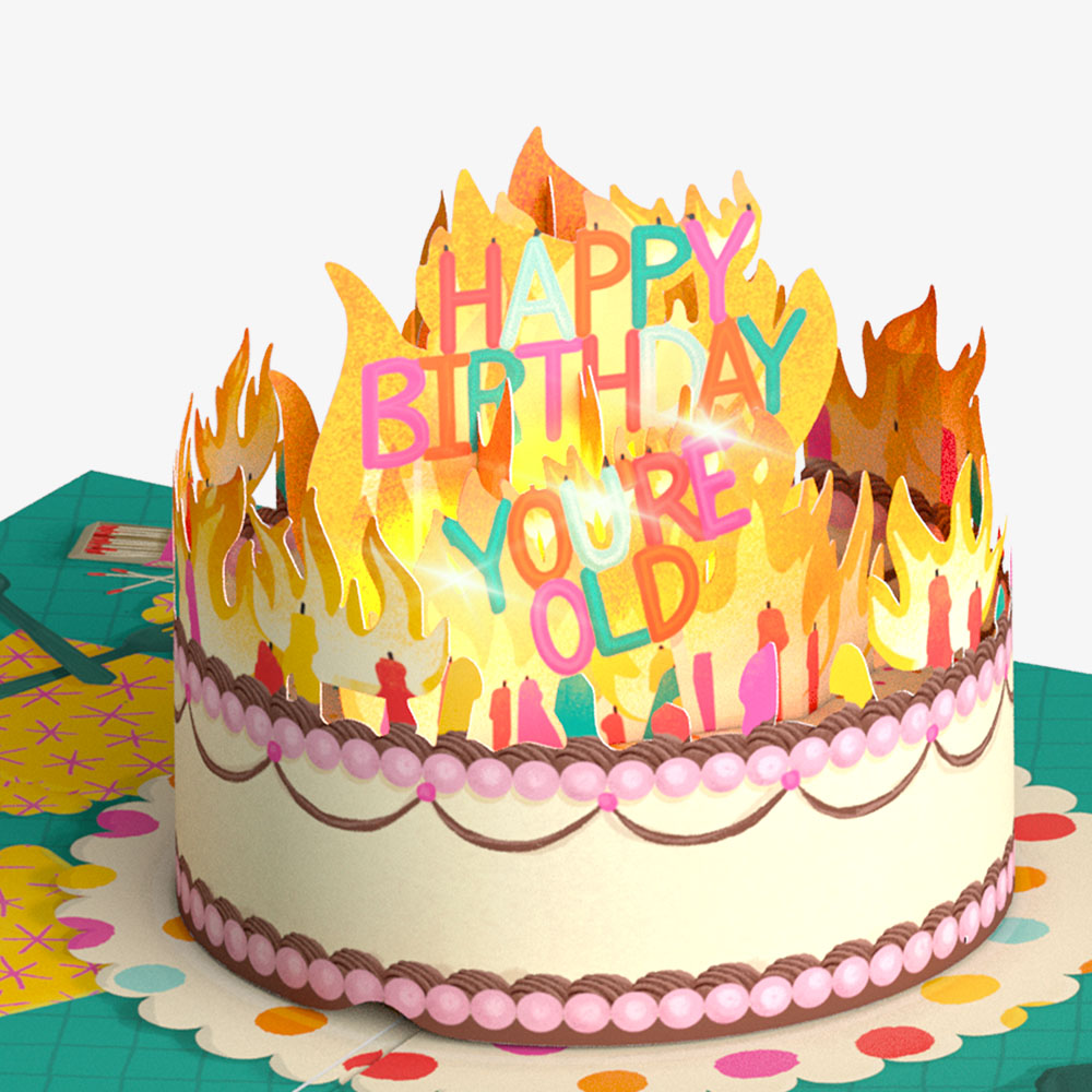 Too Many Candles Birthday Music and Lights Pop-Up Card and Sentiment Set for Grandfather
