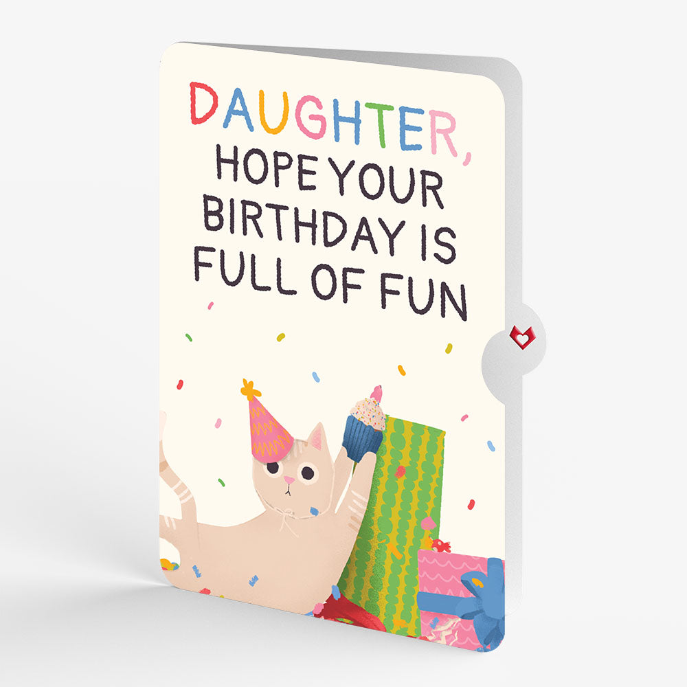 Birthday Cat-astrophe Music and Lights Pop-Up Card and Sentiment Set for Daughter