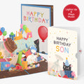 Birthday Cat-astrophe Music and Lights Pop-Up Card and Sentiment Set for Son