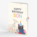 Birthday Cat-astrophe Music and Lights Pop-Up Card and Sentiment Set for Son