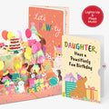 Birthday Pawty Pups Music and Lights Pop-Up Card and Sentiment Set for Daughter
