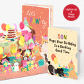 Birthday Pawty Pups Music and Lights Pop-Up Card and Sentiment Set for Son