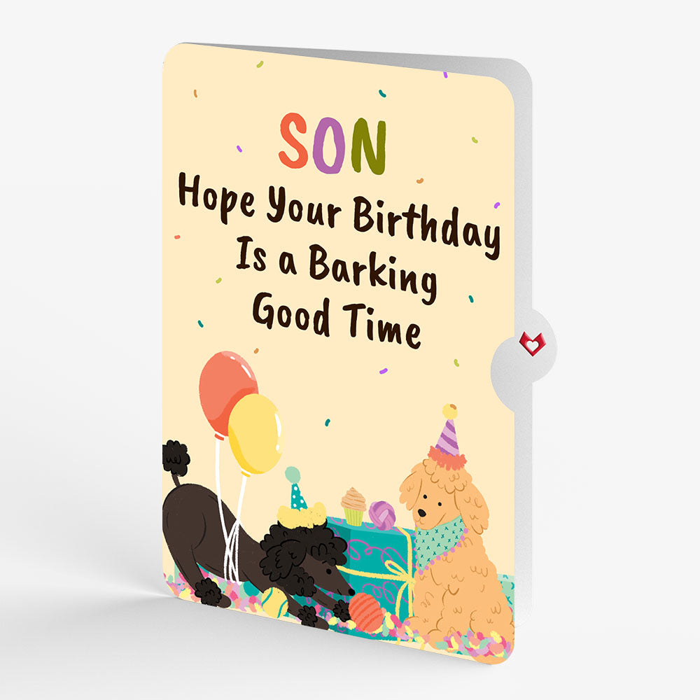 Birthday Pawty Pups Music and Lights Pop-Up Card and Sentiment Set for Son