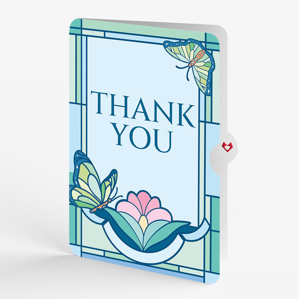 Stained Glass Butterfly Thank You Light-Up Pop-Up Card and Sentiment Set