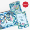Stained Glass Butterfly Graduations Light-Up Pop-Up Card and Sentiment Set
