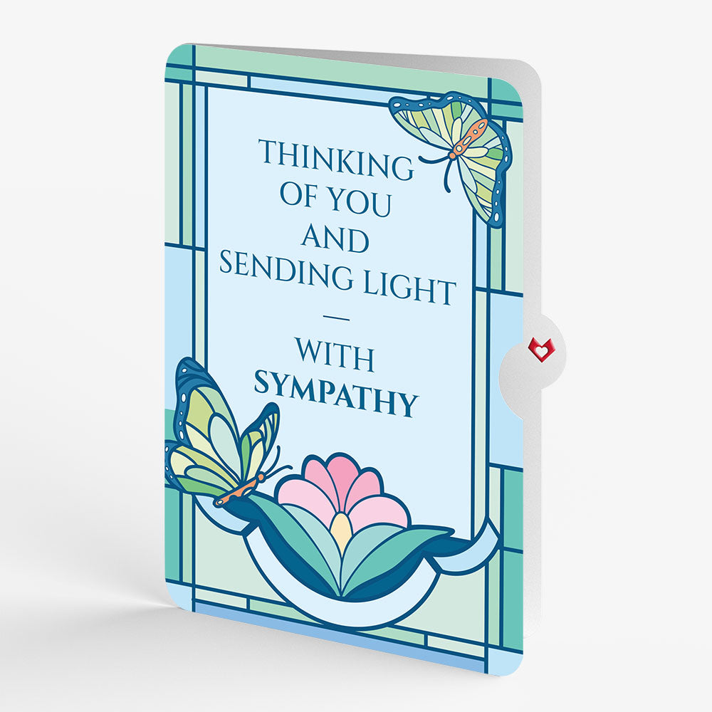 Stained Glass Butterfly Sympathy Light-Up Pop-Up Card and Sentiment Set