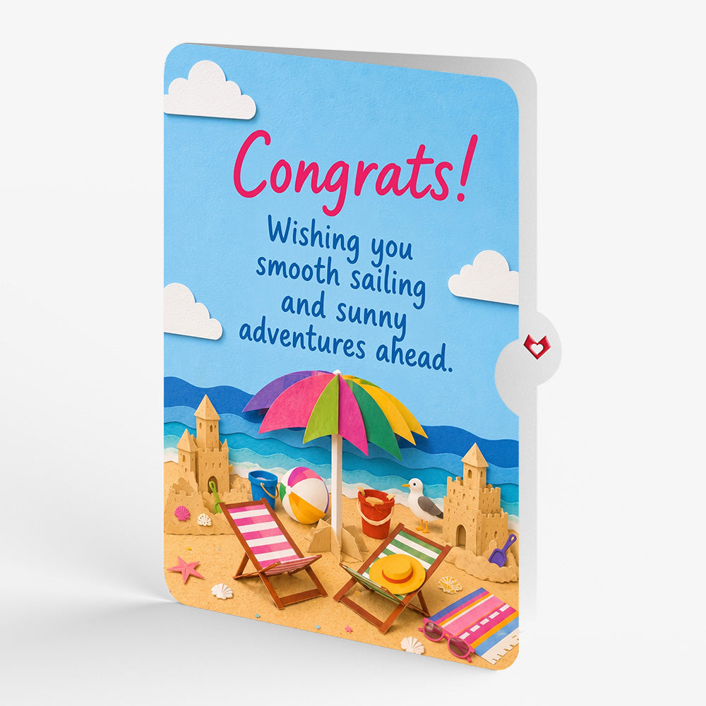 Perfect Beach Day Congratulations Pop-Up Card and Sentiment Set