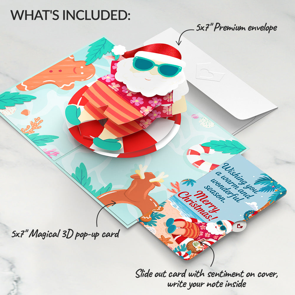 Warm Wishes Seaside Santa Christmas Pop-Up Card and Sentiment Set