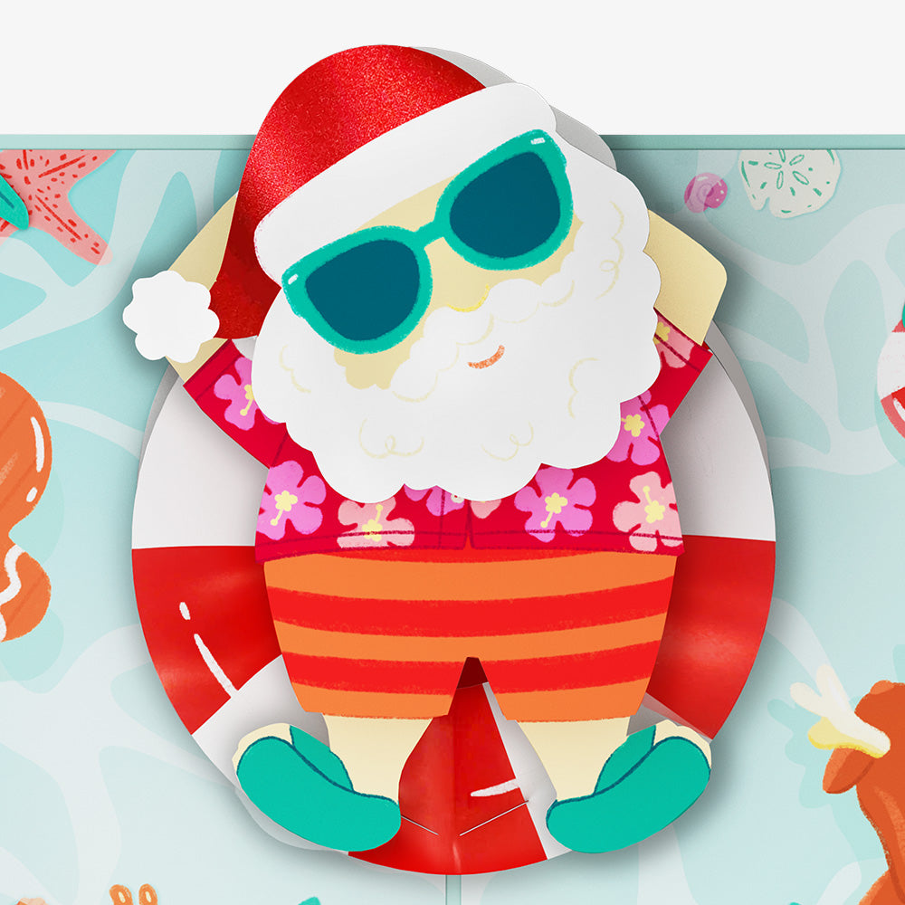 Warm Wishes Seaside Santa Christmas Pop-Up Card and Sentiment Set