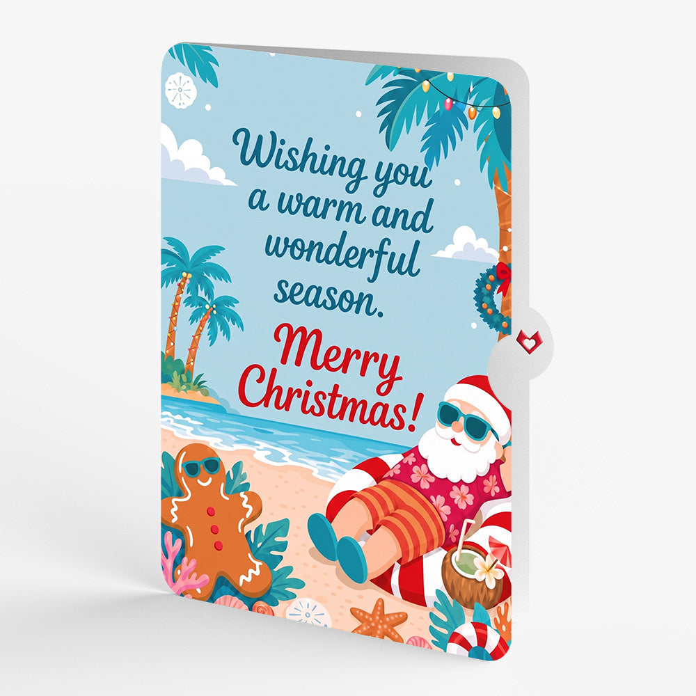 Warm Wishes Seaside Santa Christmas Pop-Up Card and Sentiment Set