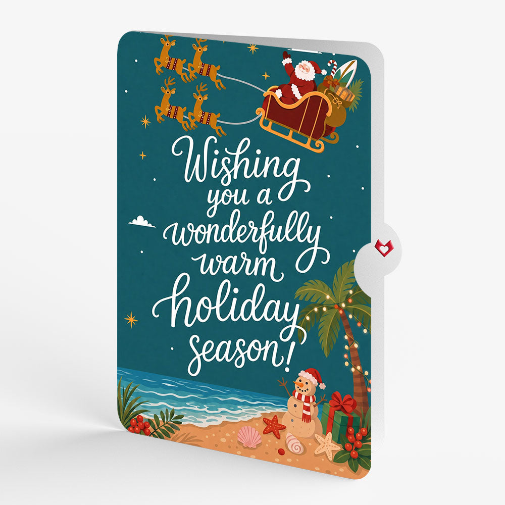 Magic of Christmas Santa's Sleigh Light-Up Pop-Up Card and Tropical Holiday Sentiment Set