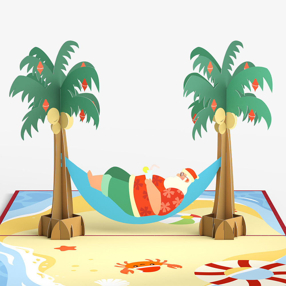 Beach Santa Christmas Pop-Up Card and Sentiment Set