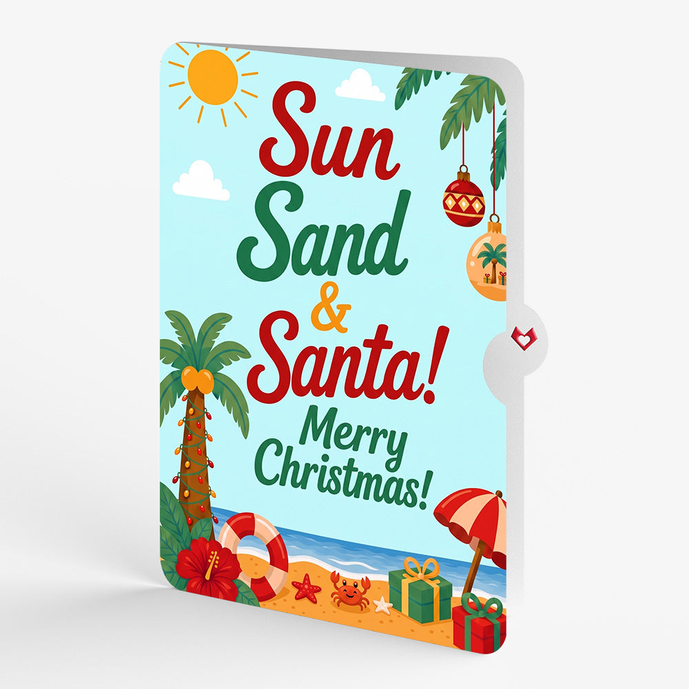Beach Santa Christmas Pop-Up Card and Sentiment Set